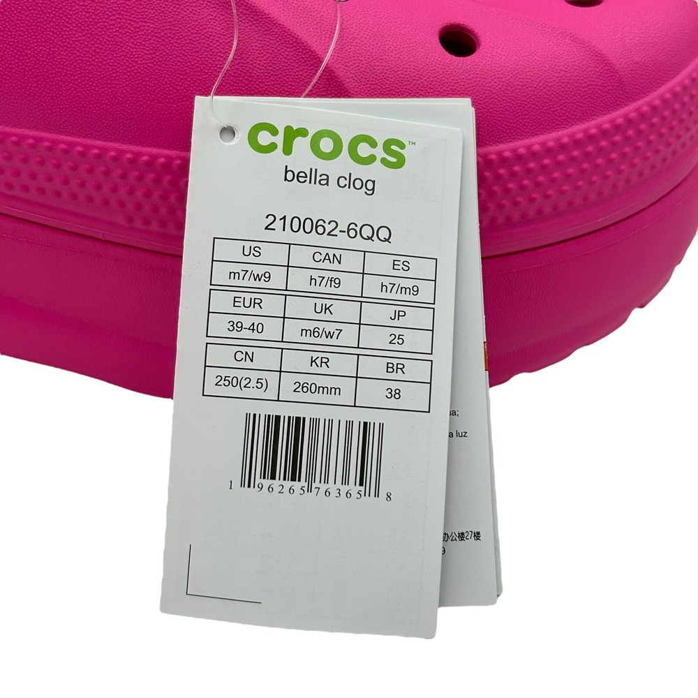 Crocs Women's Mega Wedge Platform Clog Size 9 Electric Pink Slip-on Style - Picture 6 of 11